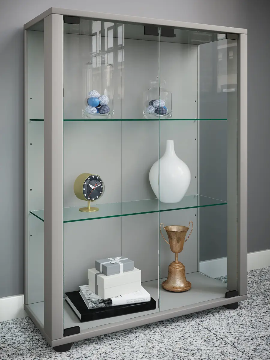 Vitrinenschrank Sintalo | Silber