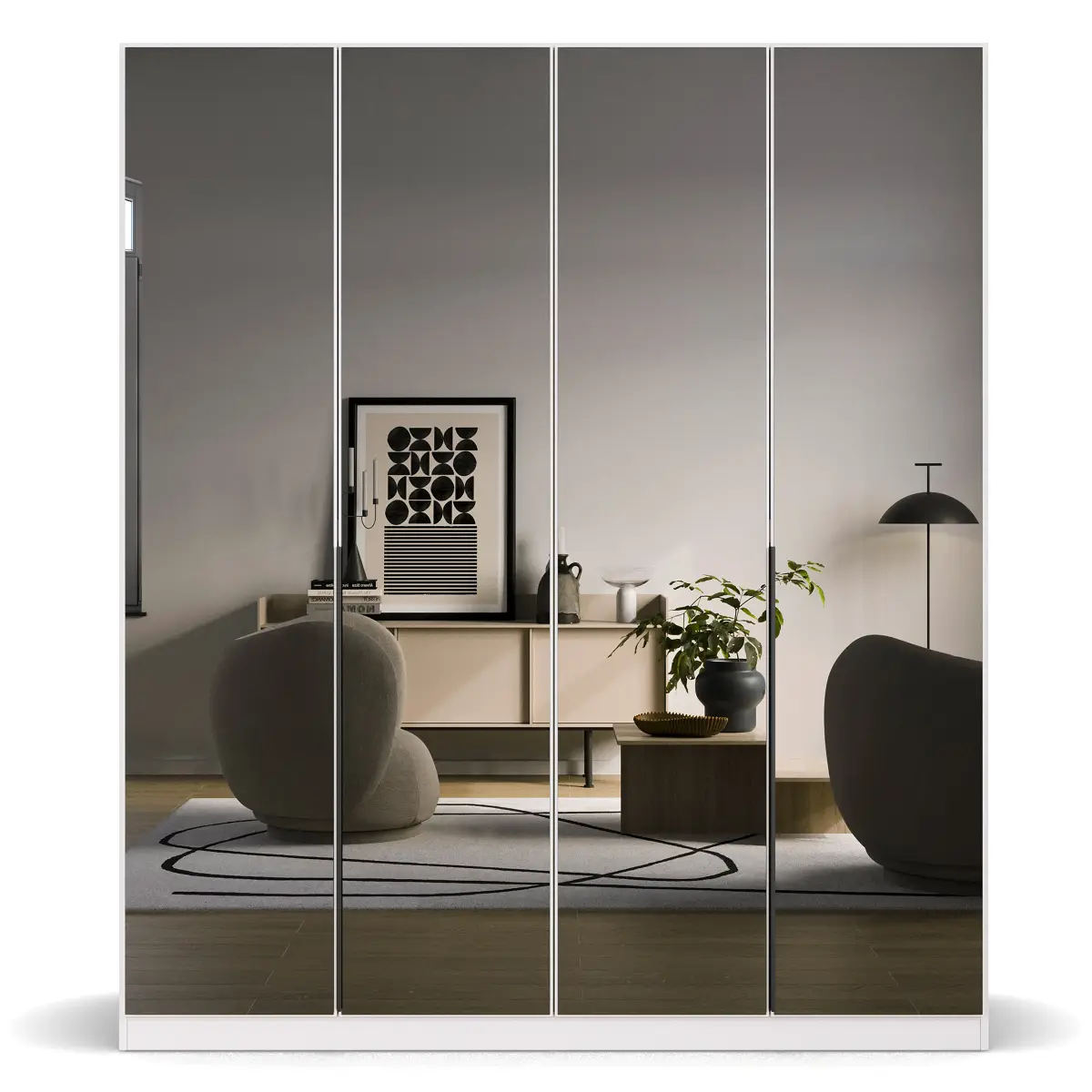 Drehtürenschrank Skyla Typ A | Weiß