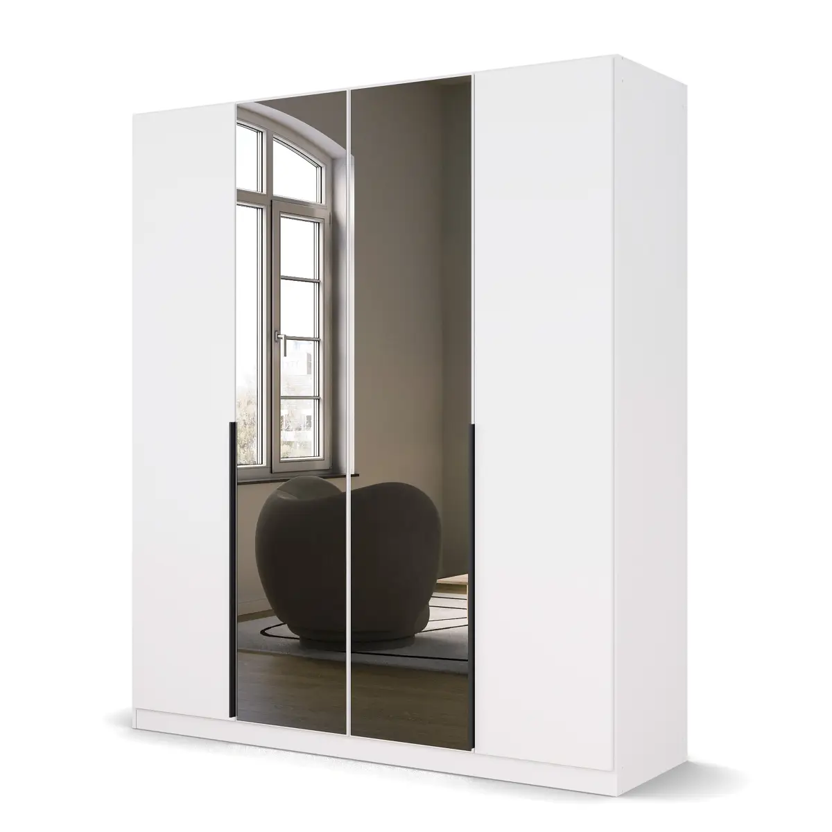 rauch Orange Drehtürenschrank Skyla Typ B 181 x 229cm Weiß/Alpinweiß