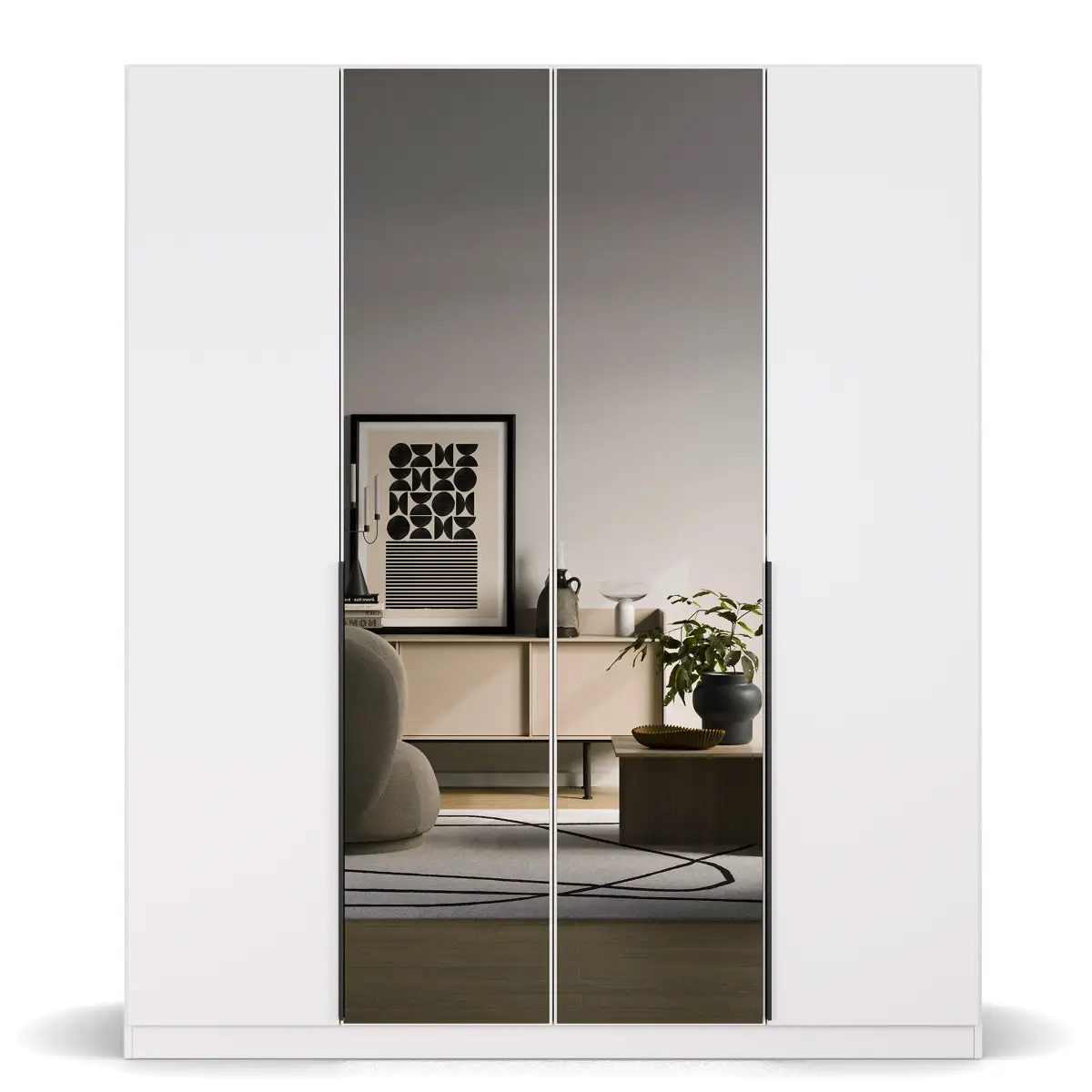 rauch Orange Drehtürenschrank Skyla Typ B 181 x 229cm Weiß/Alpinweiß