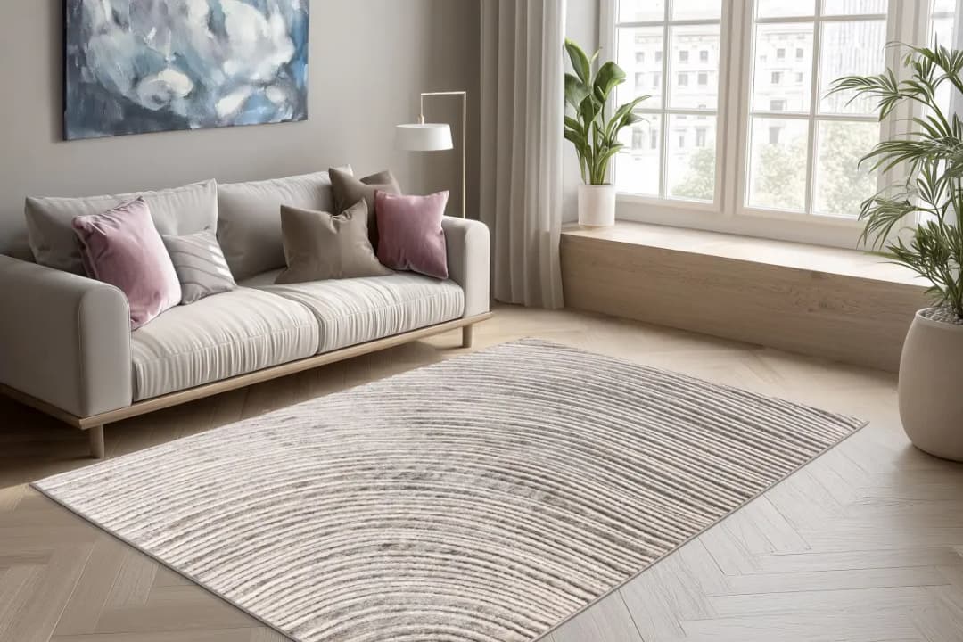 Kayoom Kurzflorteppich Chalk 425 Silber 120 x 170cm Polyester | Silber