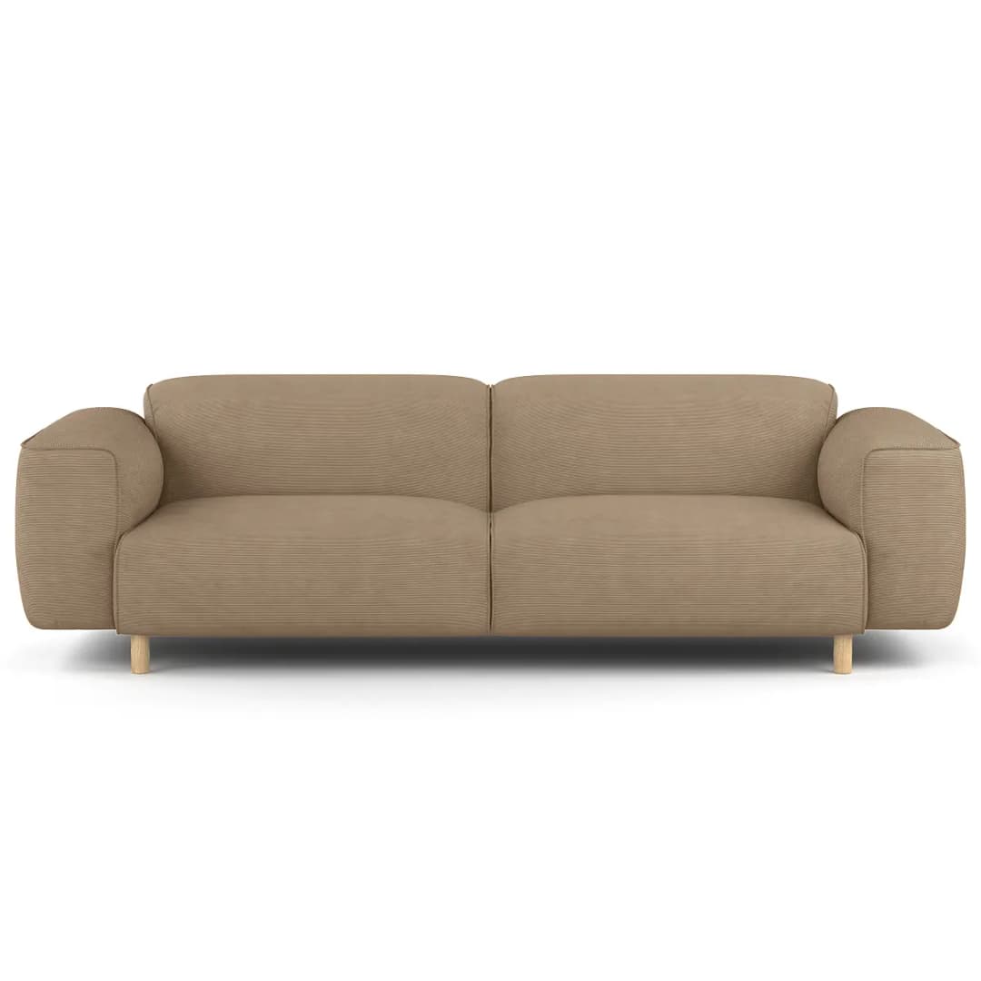 3-Sitzer Sofa Braun Cordstoff Snor | Braun