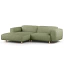 Ecksofa 1,5-Sitzer mit Longchair Grün Webstoff Amaris | Grün