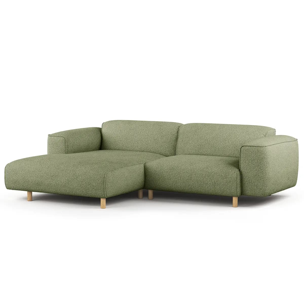 Ecksofa 1,5-Sitzer mit Longchair Grün Webstoff Amaris | Grün