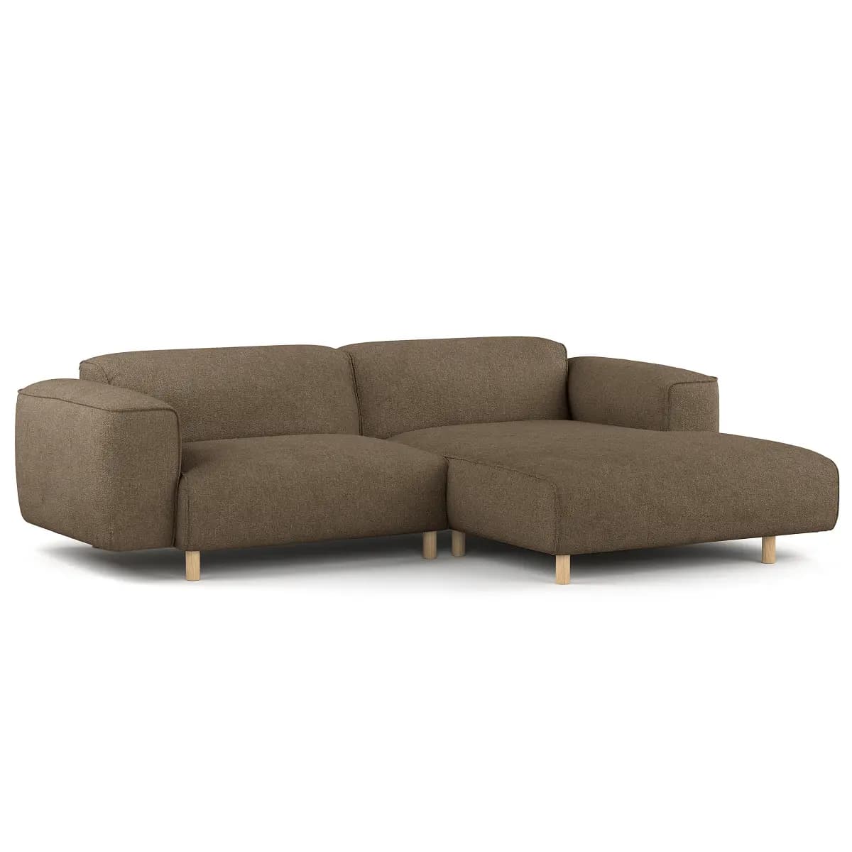 Ecksofa 1,5-Sitzer mit Longchair | Braun