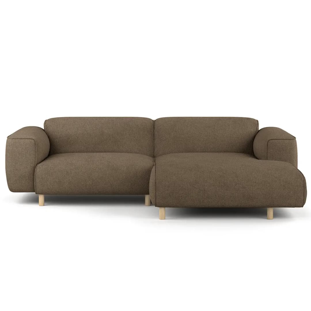 Ecksofa 1,5-Sitzer mit Longchair | Braun