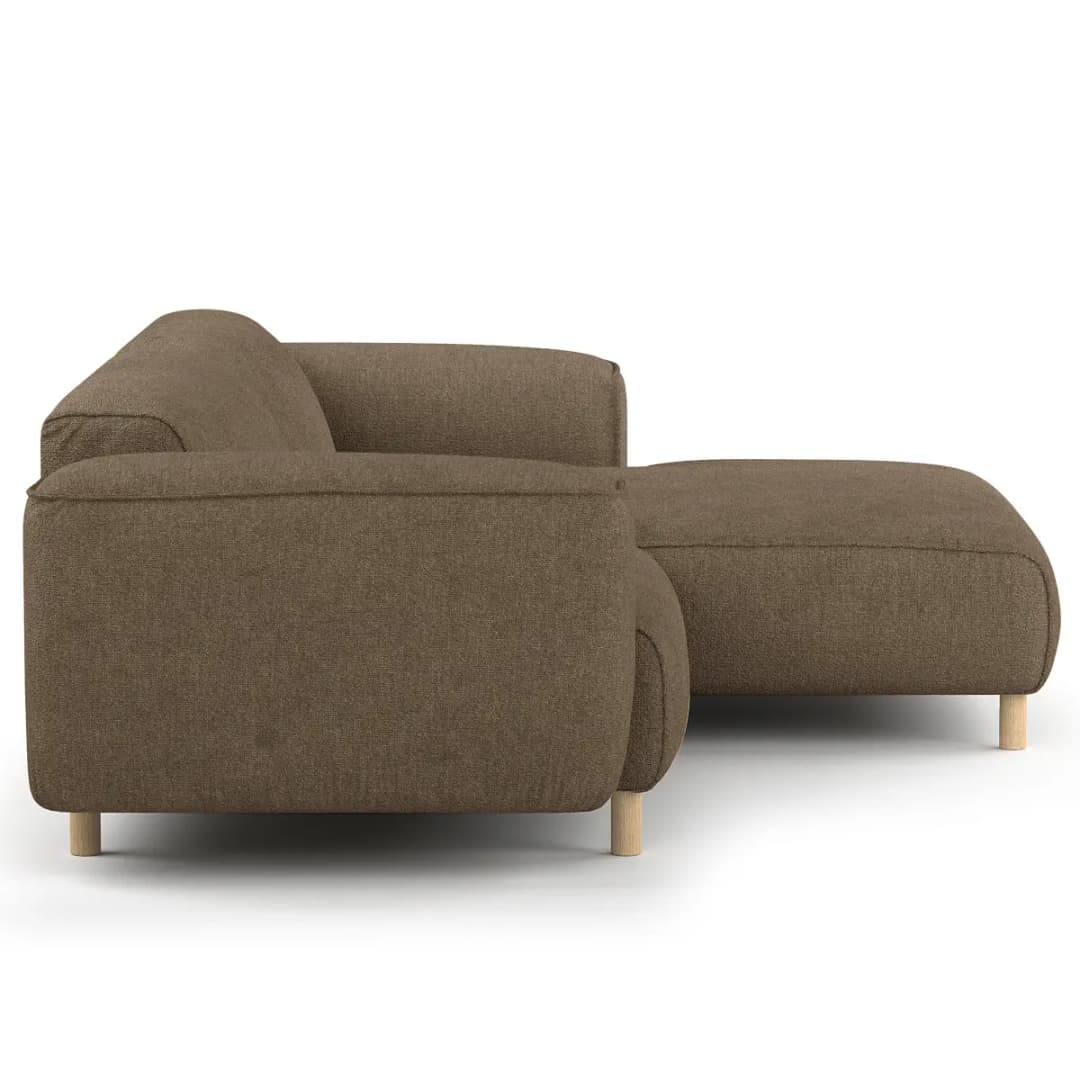 Ecksofa 1,5-Sitzer mit Longchair | Braun