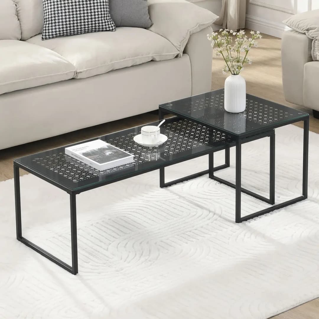 loftscape Couchtisch Linkom 2-teilig | Schwarz