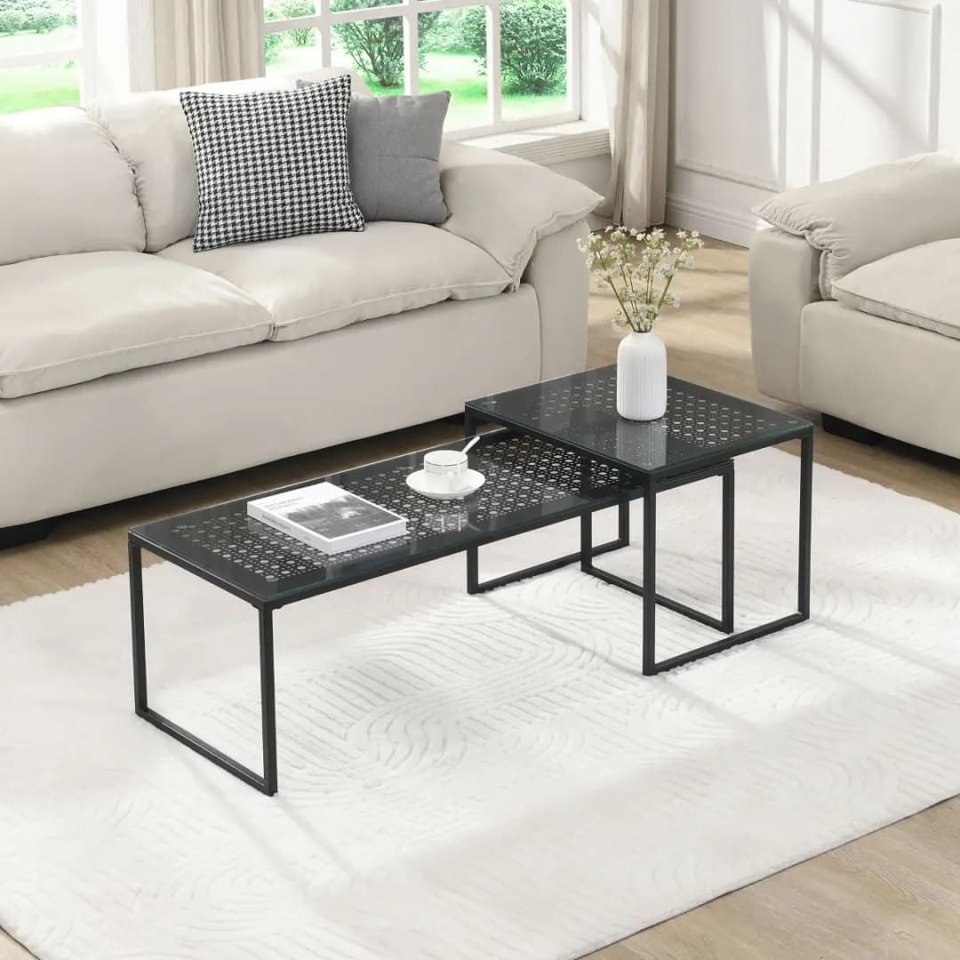 loftscape Couchtisch Linkom 2-teilig | Schwarz