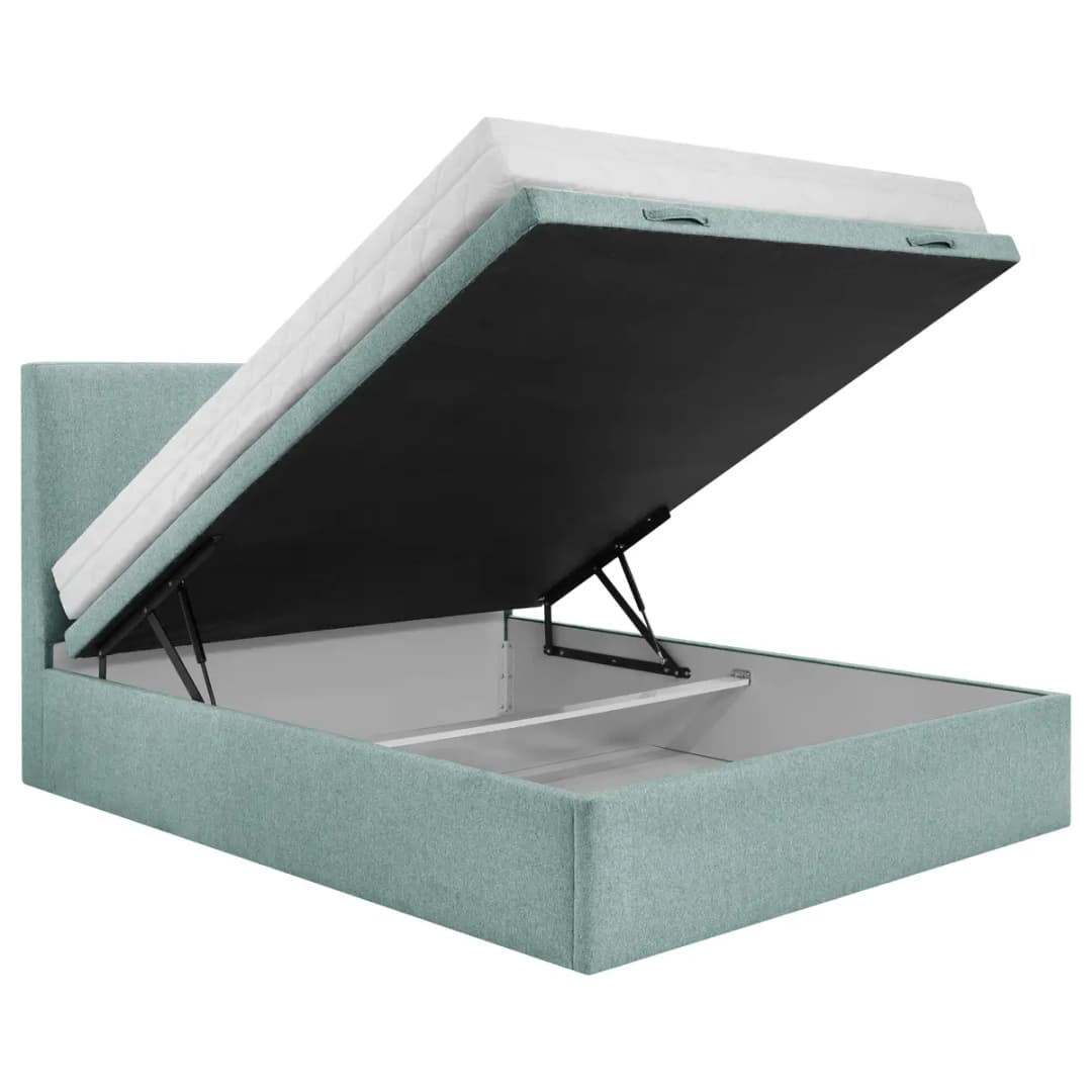 Boxspringbett 140 x 200cm Webstoff Genia Grün | Blau