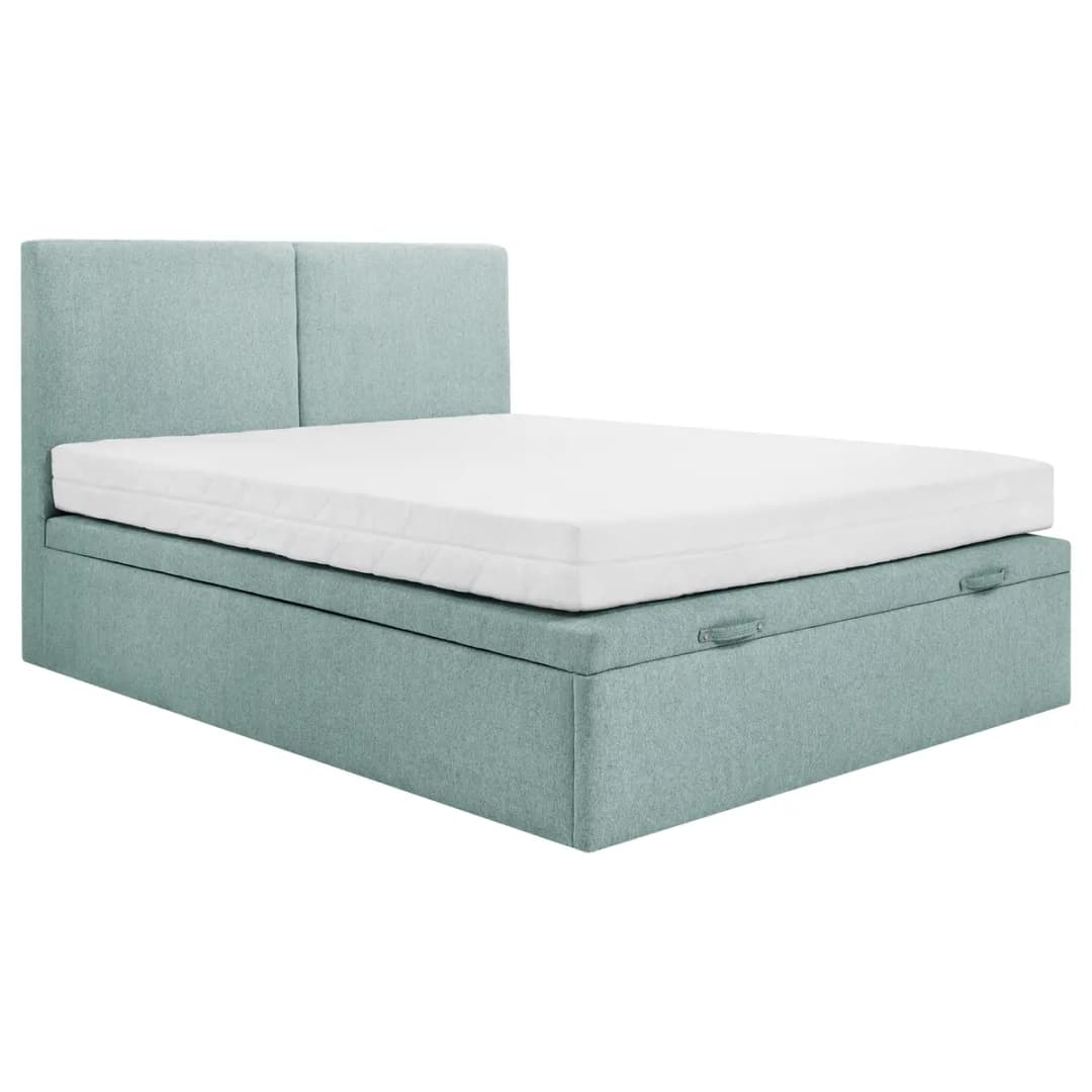 Boxspringbett 140 x 200cm Webstoff Genia Grün | Blau