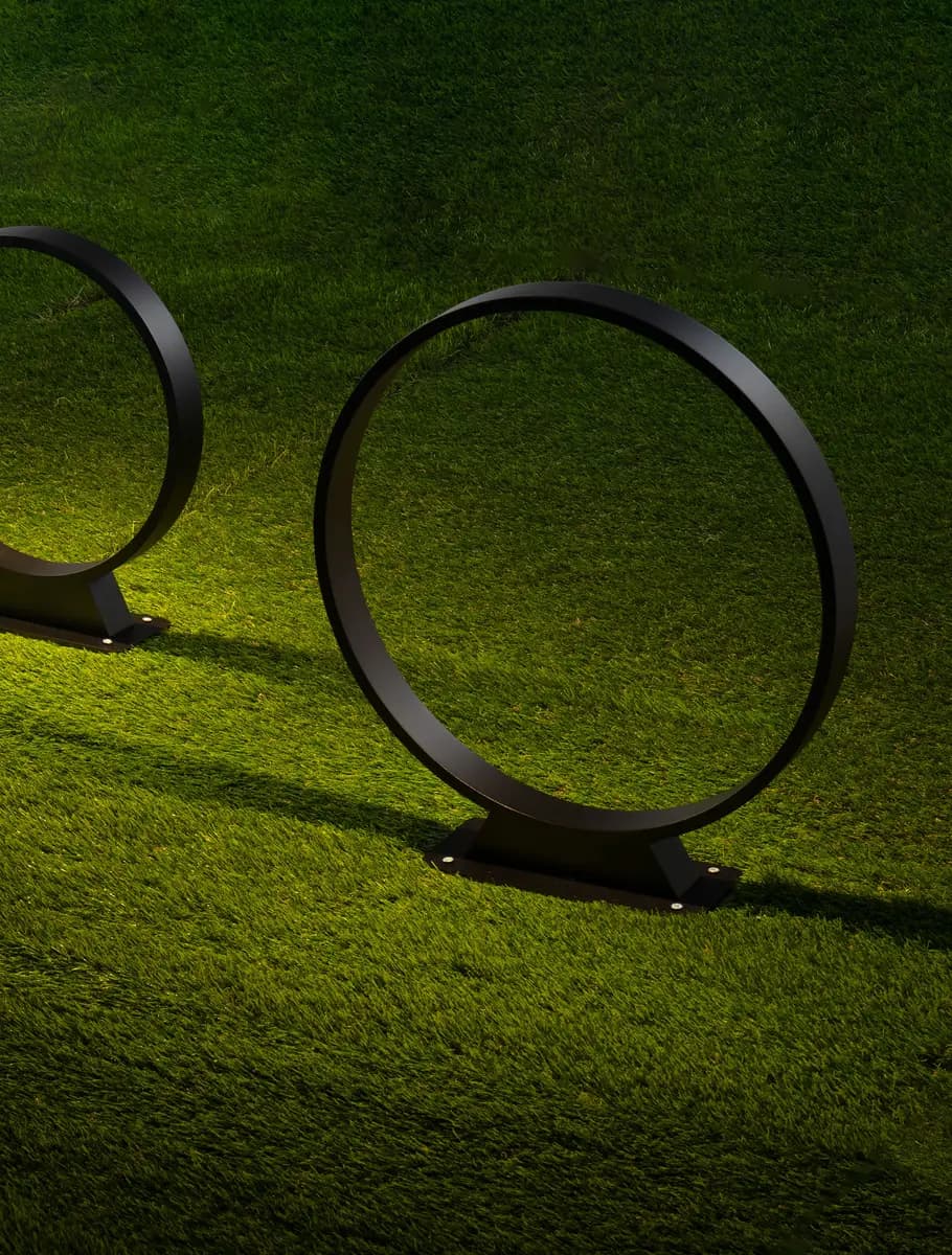 LED-Wegeleuchte Ø 40cm Schwarz | Schwarz