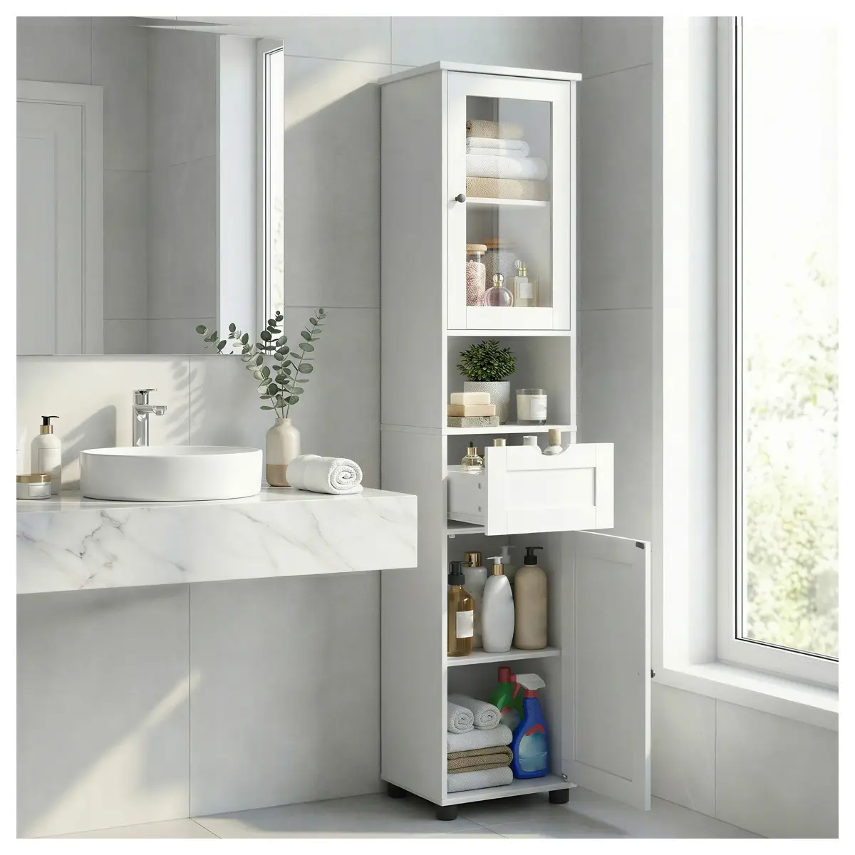 loftscape Hochschrank Odongk | Weiß