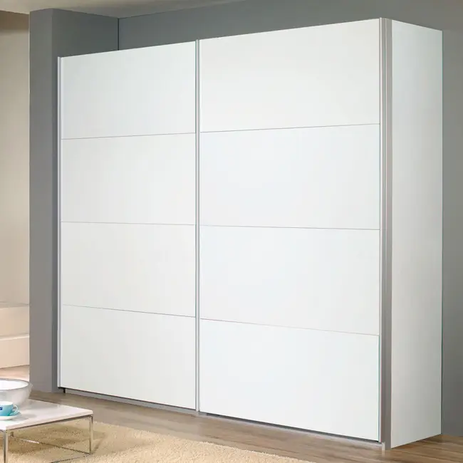 Schwebetürenschrank II 181 x 210cm Weiß/Alpinweiß | Weiß