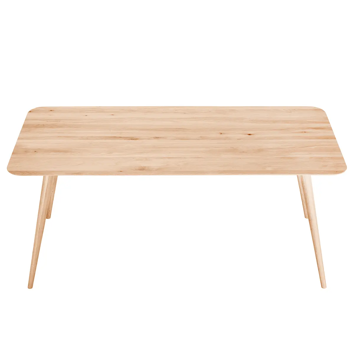 Massiver Esstisch 180 x 90cm Braun/Eiche Hell | Holztöne
