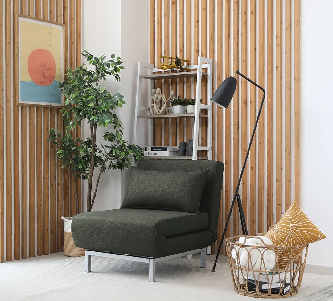 Schlafsessel CARMACK Grau/Dunkelgrau Webstoff Lyn | Grau
