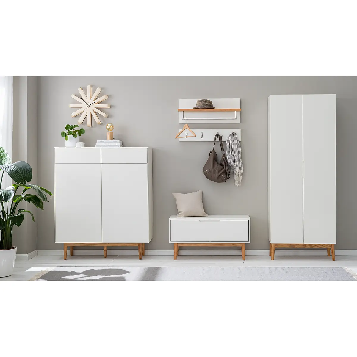 Wandgarderobe LINDHOLM | Weiß