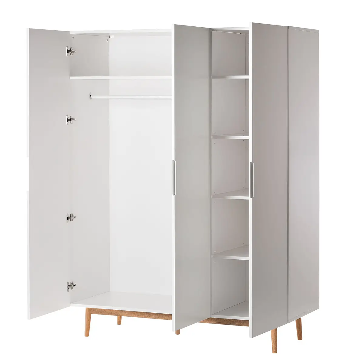 Drehtürenschrank 154cm Weiß/Weiß | Weiß