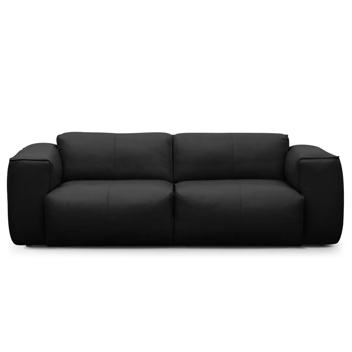 2-Sitzer Sofa Schwarz Echtleder Neka | Schwarz