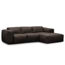 Ecksofa 3-Sitzer mit Longchair Neka | Braun