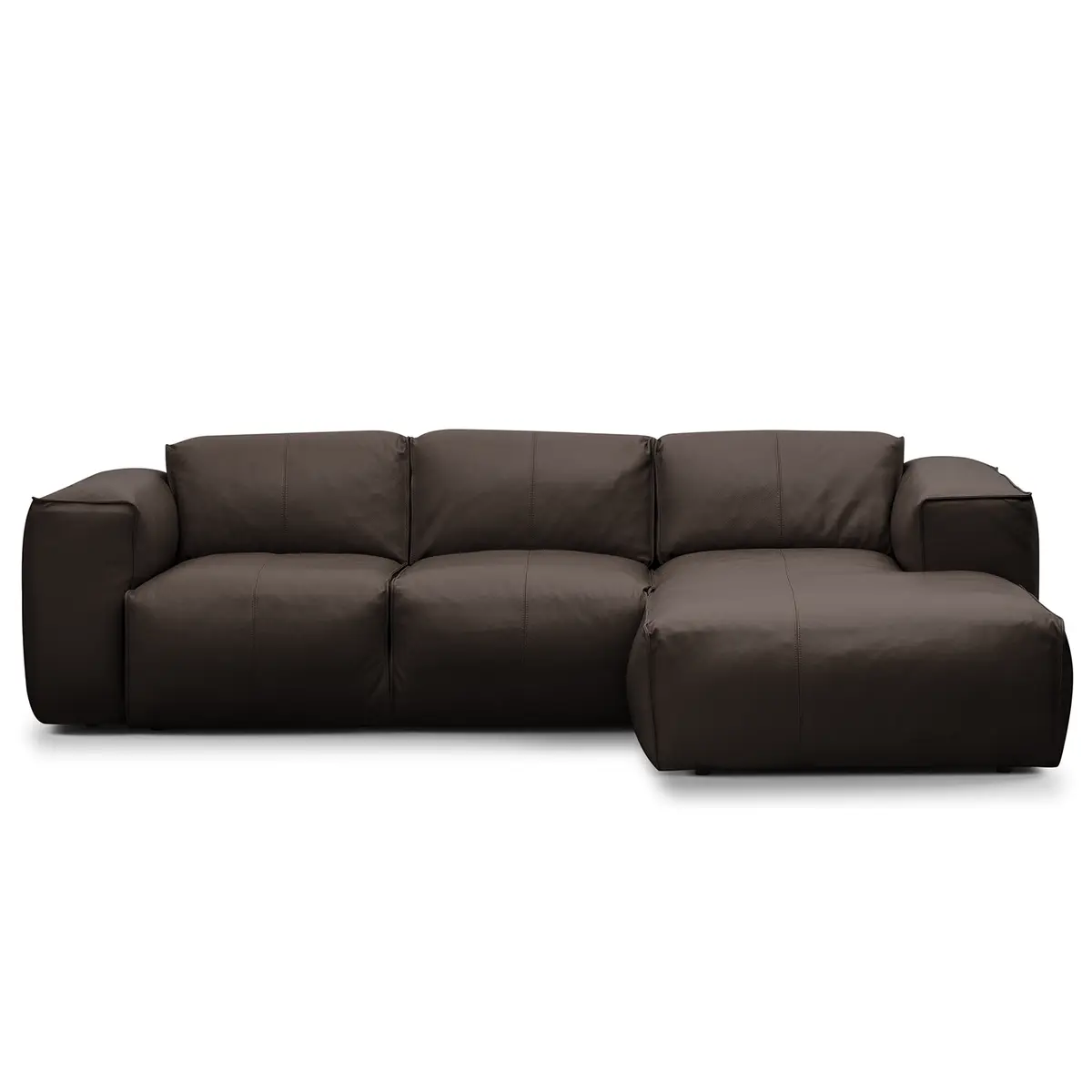 Ecksofa 3-Sitzer mit Longchair Neka | Braun
