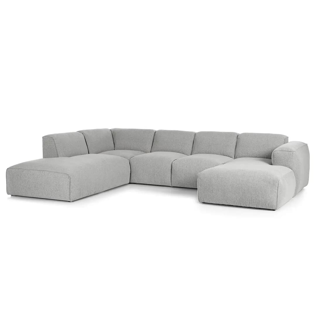 Wohnlandschaft Grau Webstoff Saia | Grau
