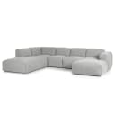 Wohnlandschaft Grau Webstoff Saia | Grau