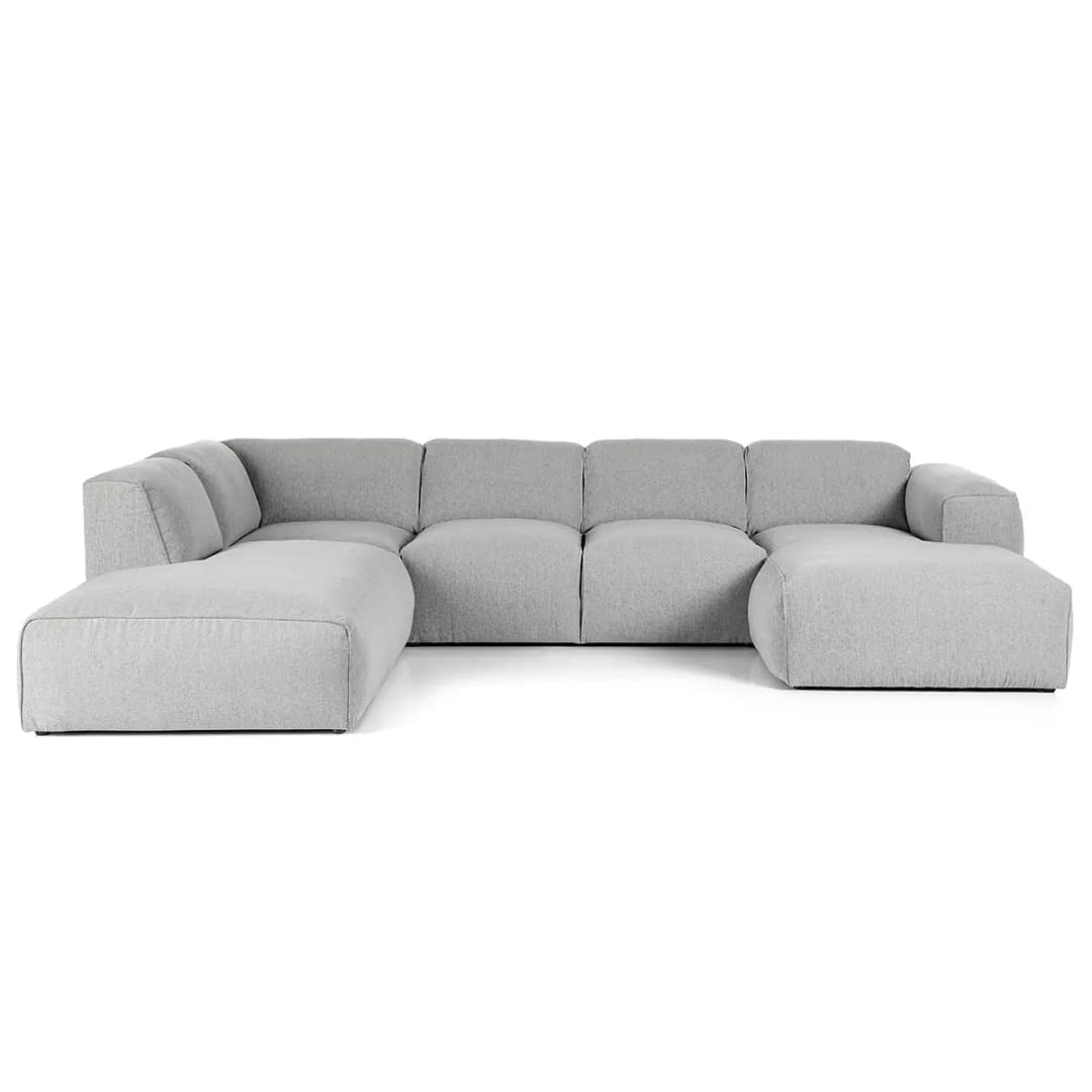 Wohnlandschaft Grau Webstoff Saia | Grau