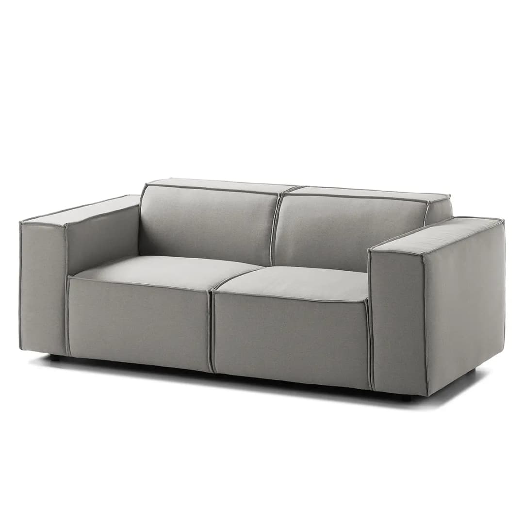 2-Sitzer Sofa Grau/Graubraun Webstoff Osta | Braun