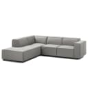 Ecksofa mit Ottomane Grau/Graubraun Webstoff Osta | Braun