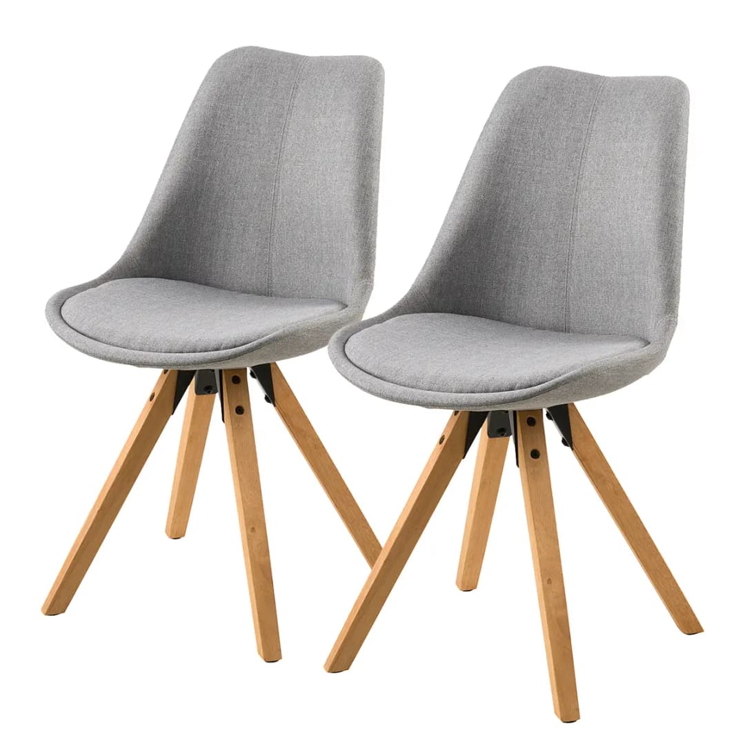 Polsterstuhl Aledas im 2er Set | Grau