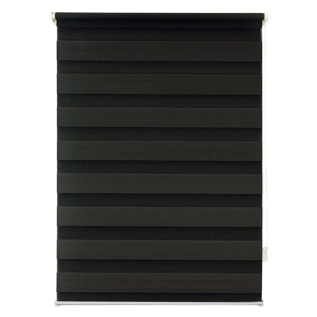 Klemmfix Doppelrollo Blickdicht | Schwarz