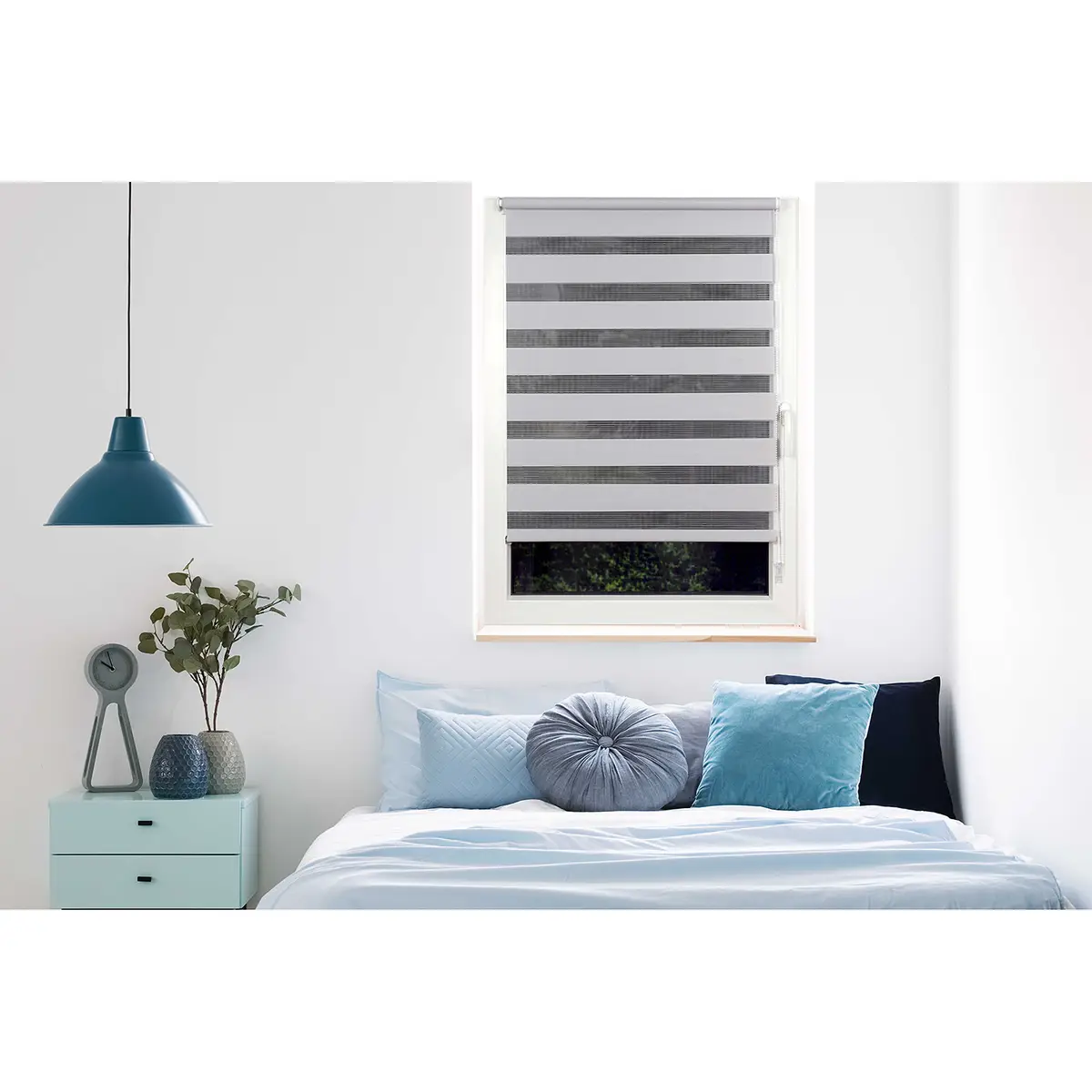 Klemmfix Doppelrollo Blickdicht | Grau