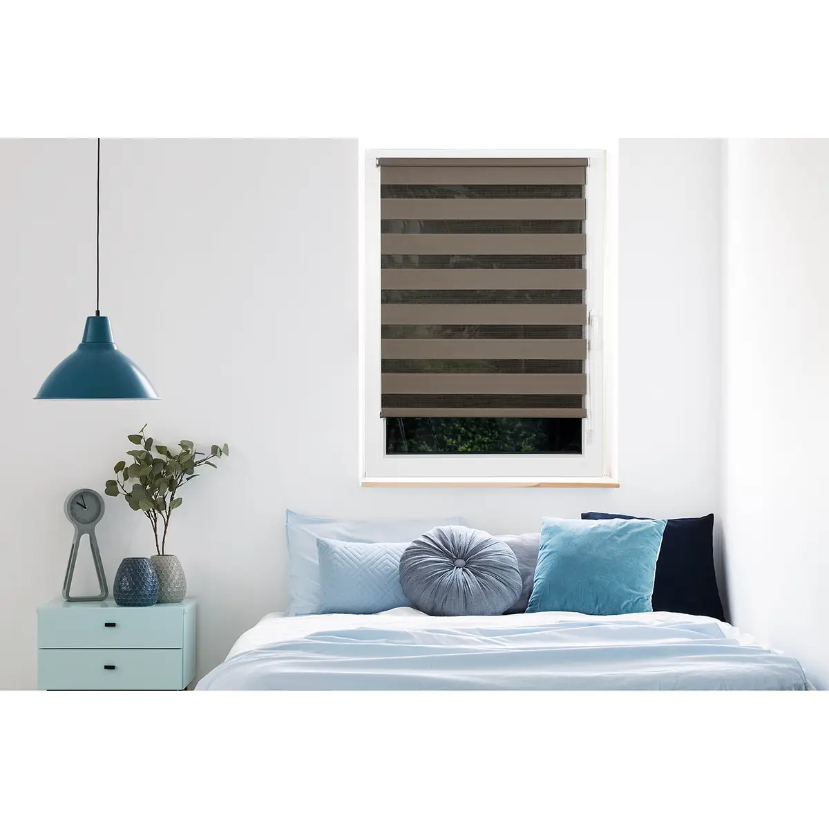 Klemmfix Doppelrollo Blickdicht | Braun
