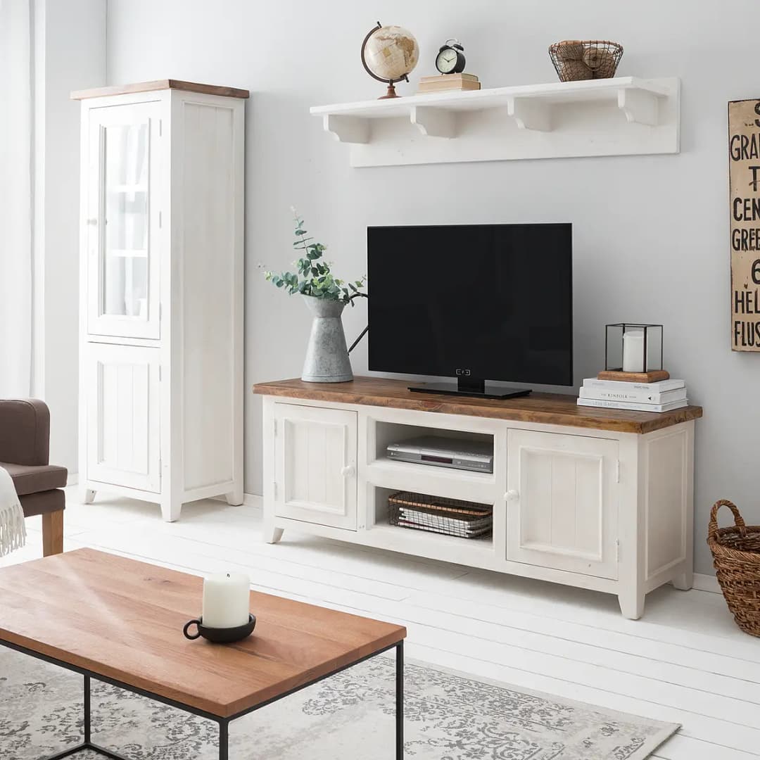 Standvitrine Balignton I | Weiß