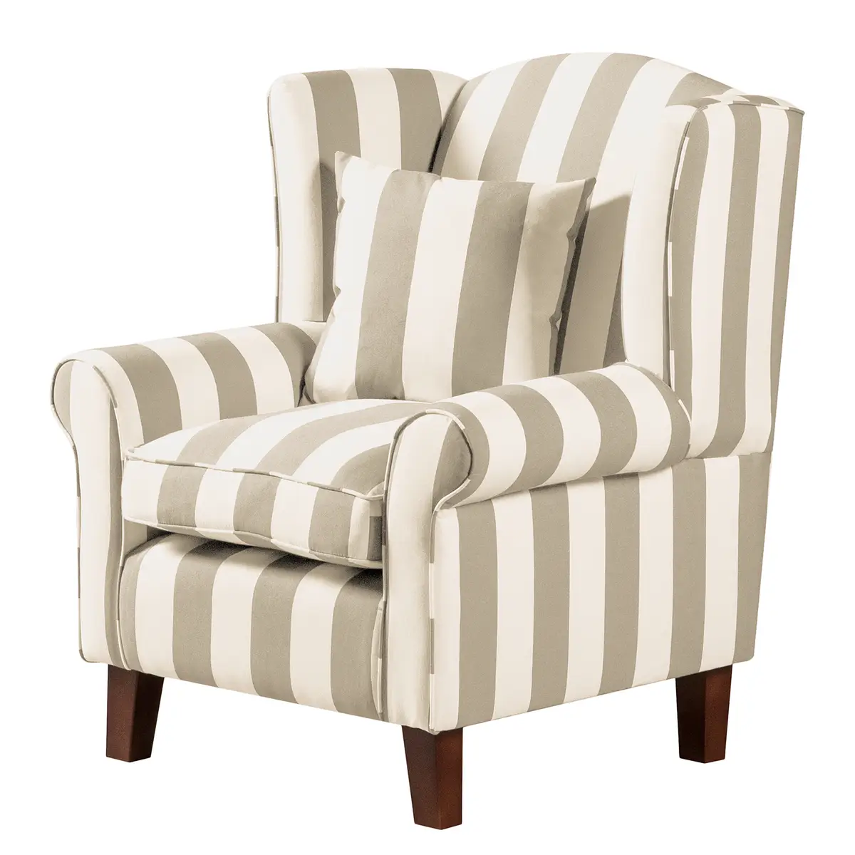 Sessel Beige mit Hocker | Beige