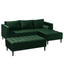 Ecksofa Grün/Dunkelgrün Samt Pauno | Grün