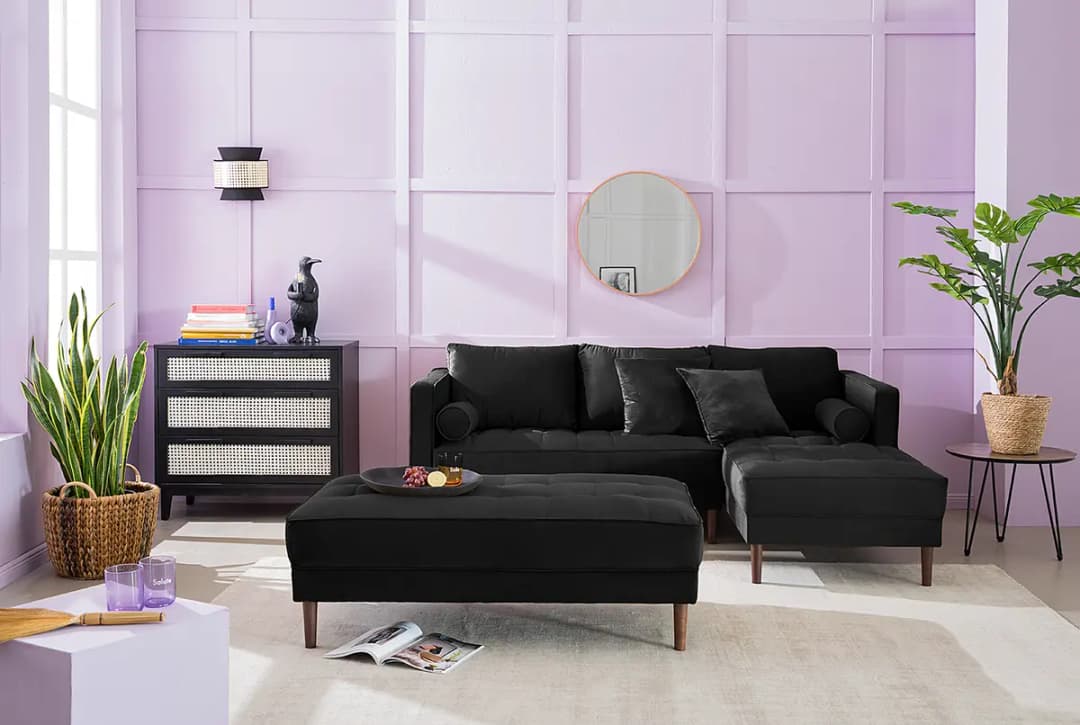 Ecksofa Pauno | Schwarz