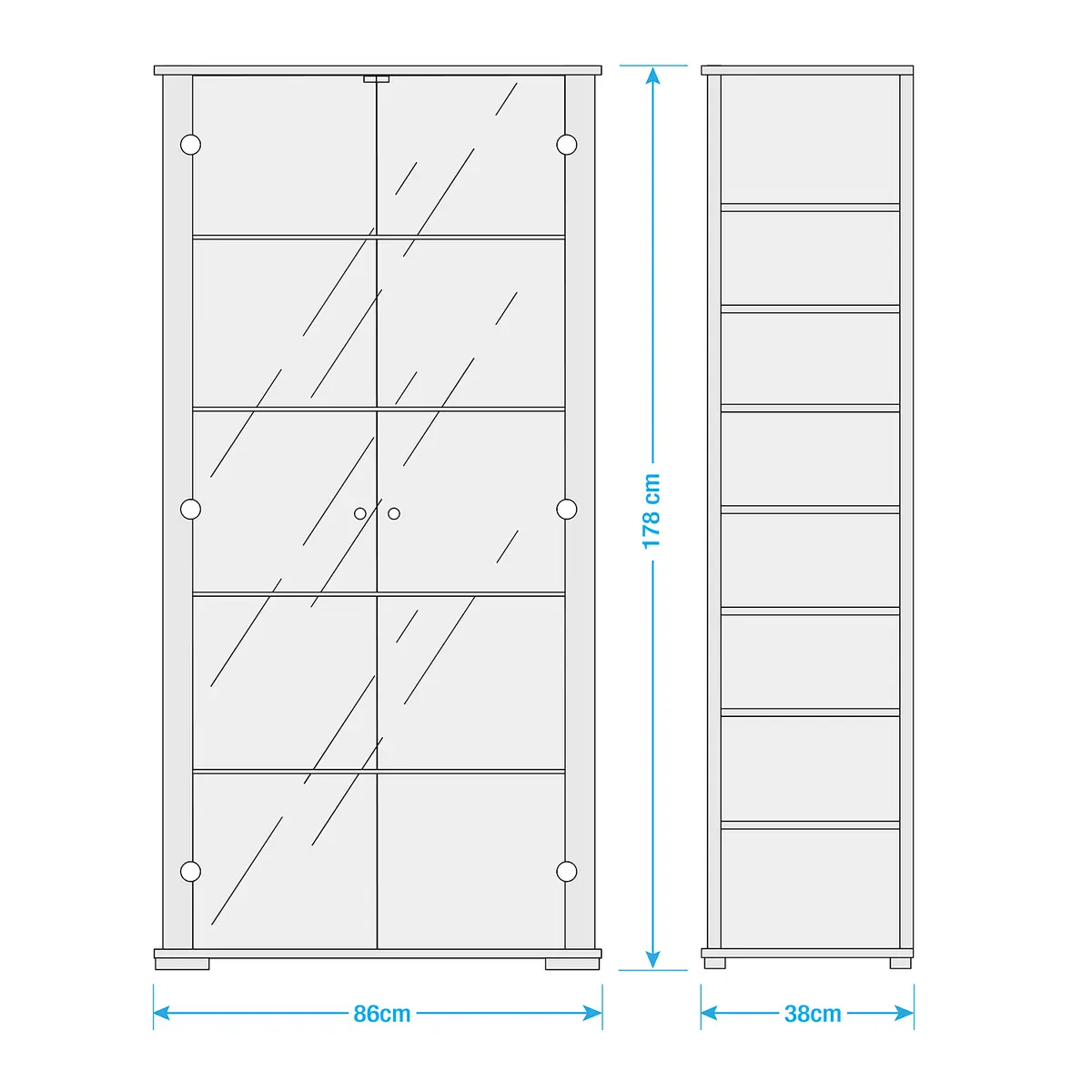 Vitrine Nysa | Weiß