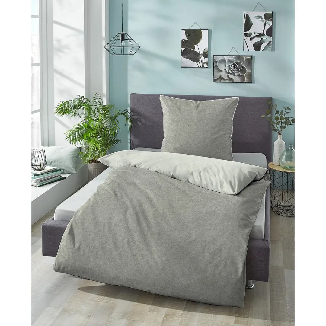Melange-Flanell Bettwäsche 0840500 | Grau
