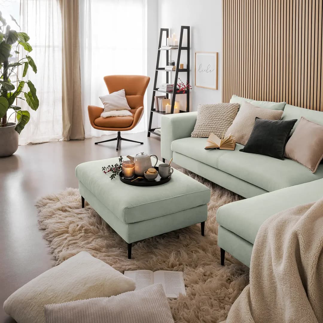 Polsterhocker Caya | Grau