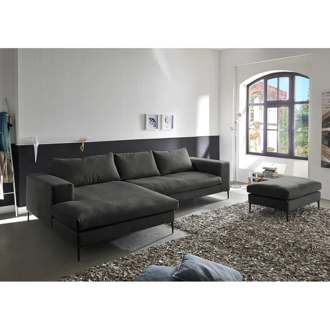 Polsterhocker Caya | Grau