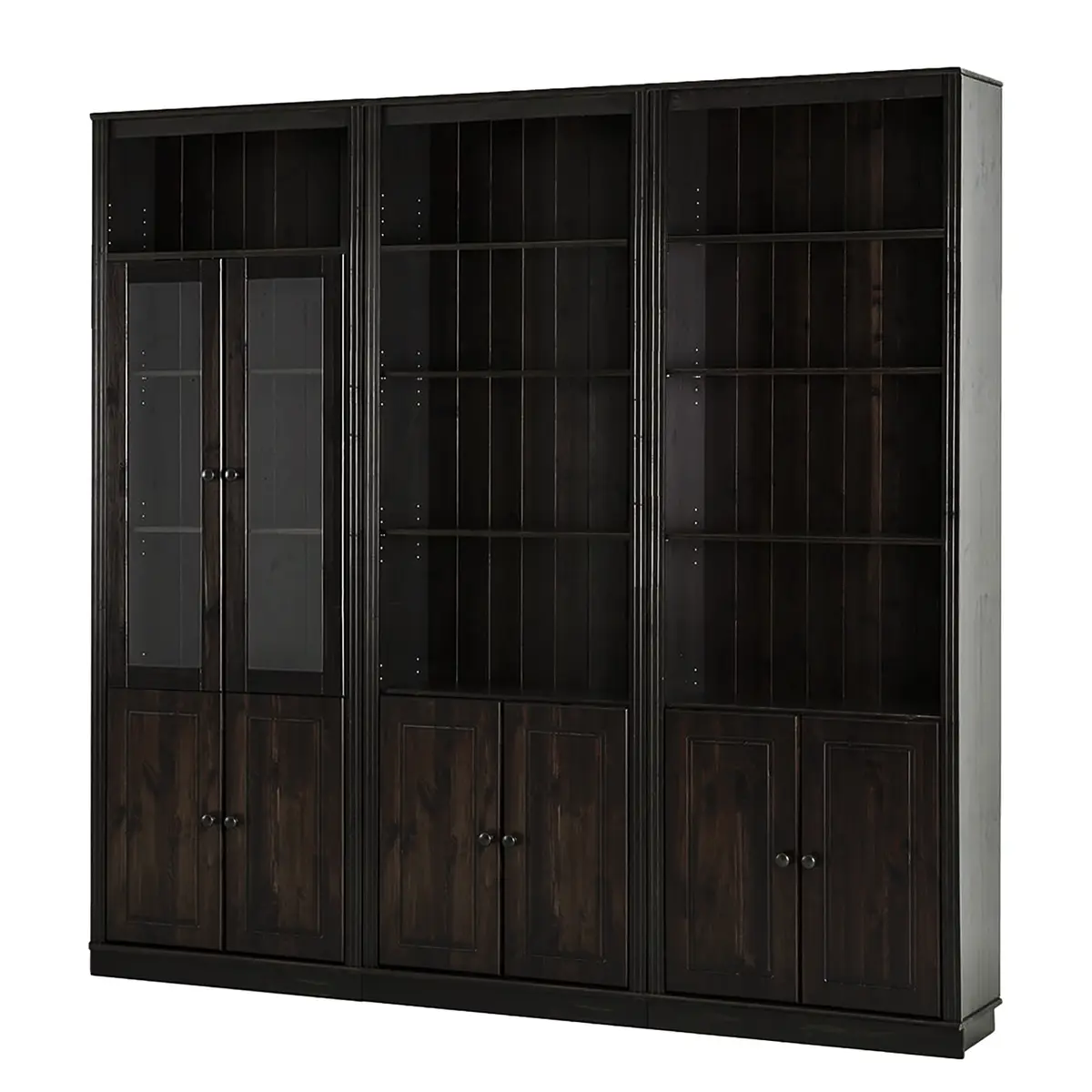 Massive Bücherwand Typ F | Braun