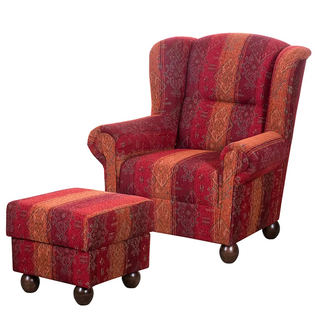 Ohrensessel Webstoff Rot | Rot