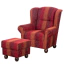 Ohrensessel Webstoff Rot | Rot
