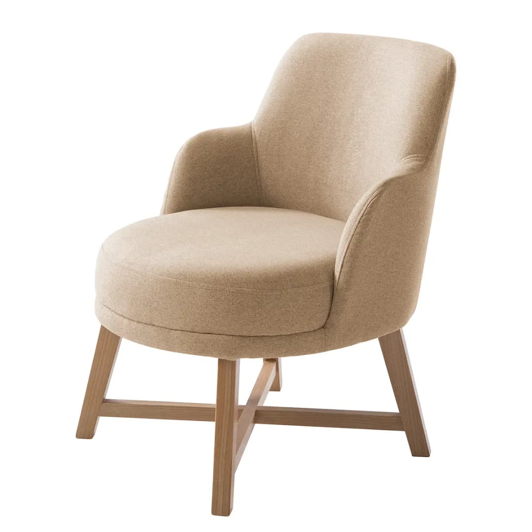 Sessel Siabu Beige/Warmes Beige Strukturstoff | Beige