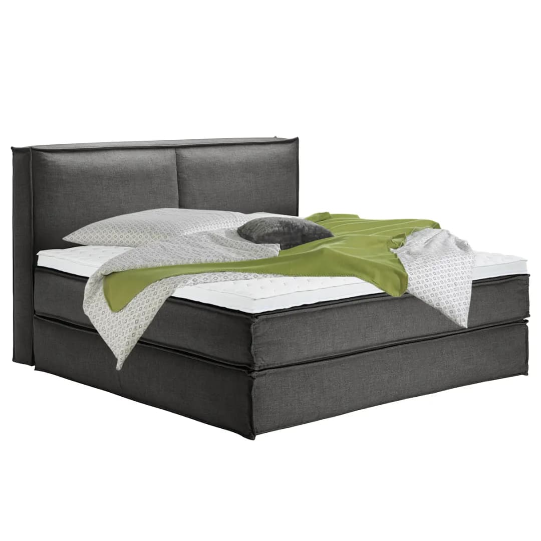 Premium Boxspringbett mit Kopfteil 200 x 200cm Flachgewebe