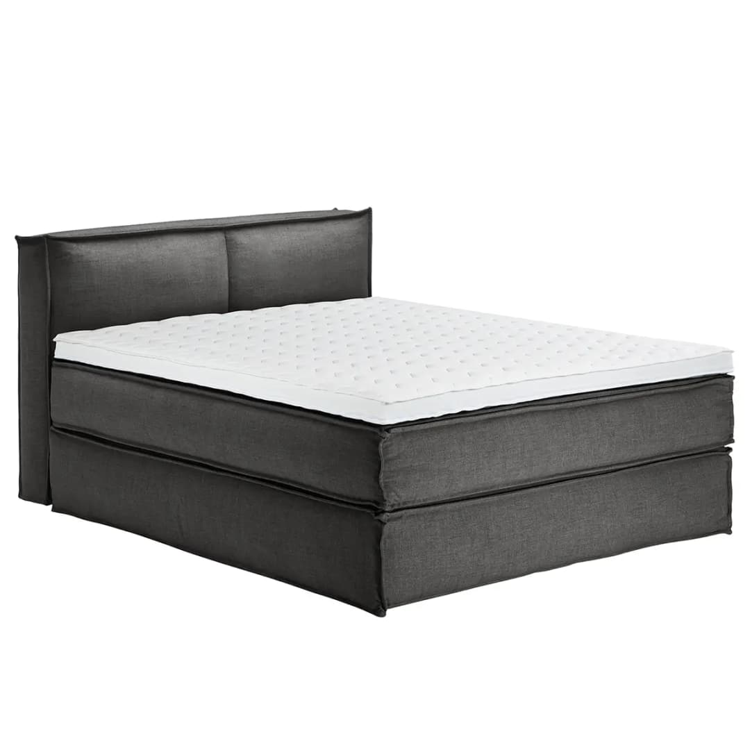 Premium Boxspringbett mit Kopfteil 160 x 200cm Flachgewebe