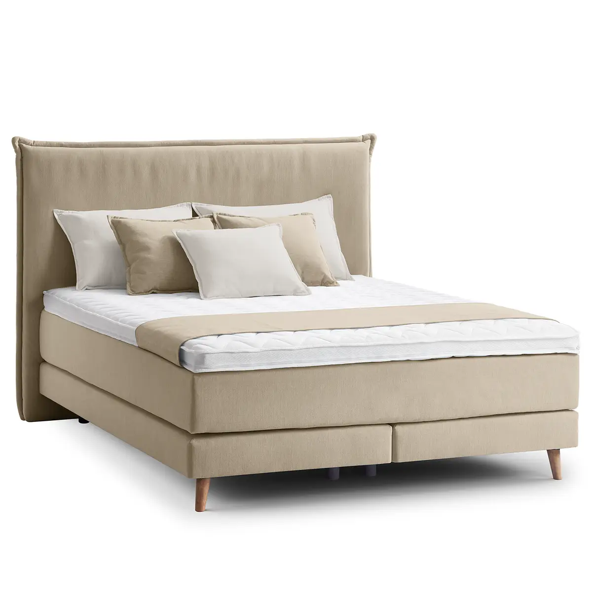 Boxspringbett Klassisch 160 x 200cm Webstoff Meara | Braun