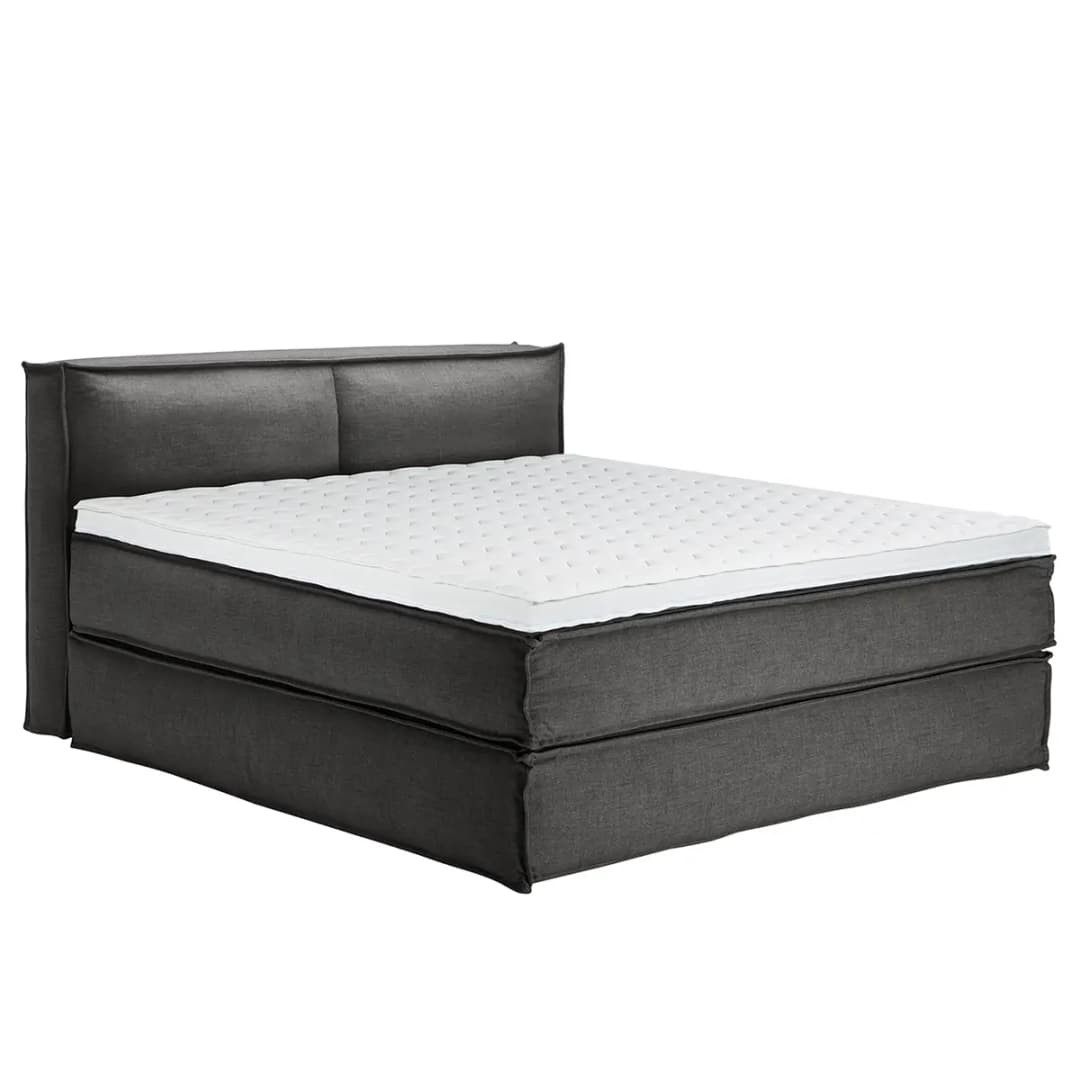Premium Boxspringbett mit Kopfteil 180 x 220cm Flachgewebe